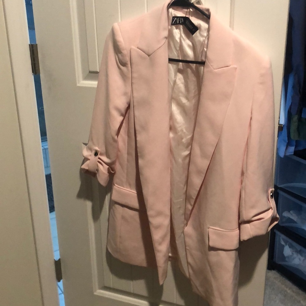 Zara pale pink blazer: size S